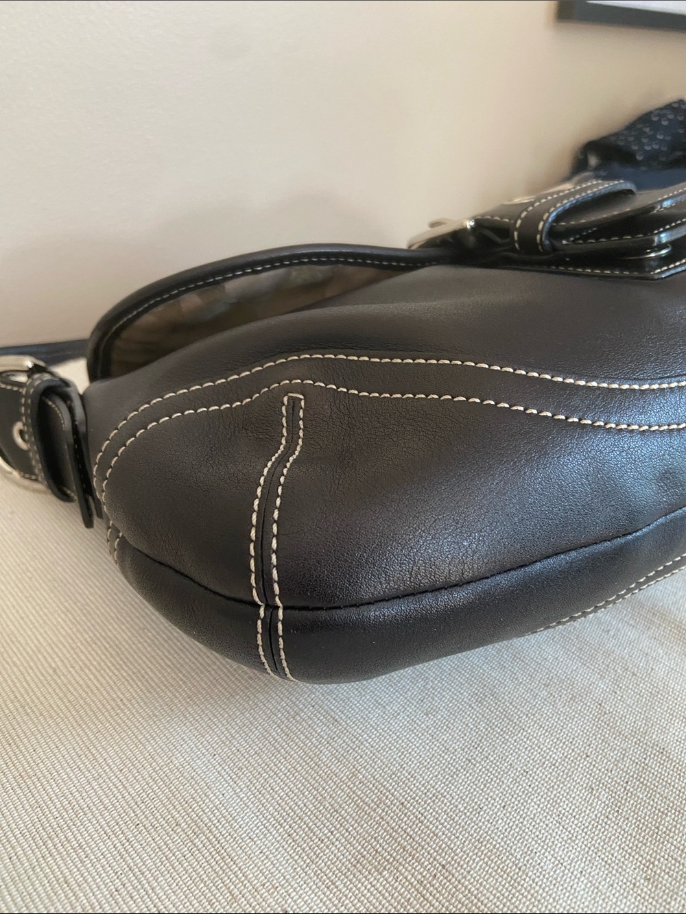 Coach Soho Large Buckle Flap Shoulder Bag Black Leather Style 6248 - Picture 8 of 16